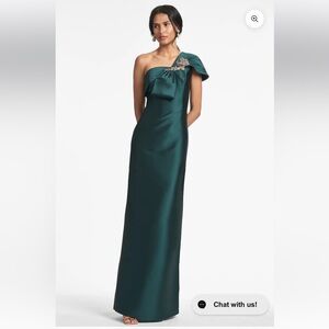 Sachin + Babi Emerald One-Shoulder Dress with Bow